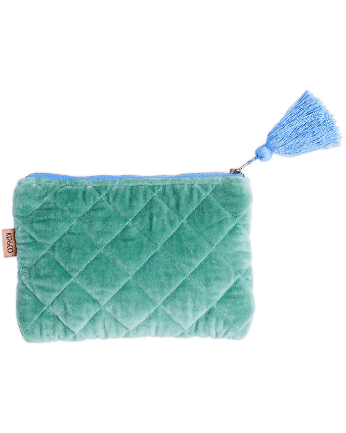 KIP & CO - VELVET COSMETIC PURSE - SEABED