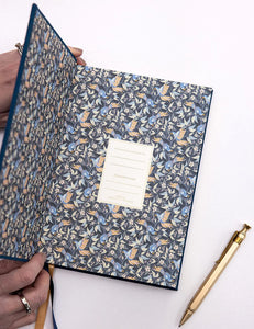 BESPOKE LETTERPRESS - LINEN BOUND JOURNAL - NAVY