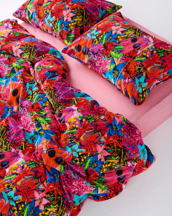 KIP & CO X JENNY KEE - VELVET PILLOWCASES 2P STD SET - GROWING THE PEACE
