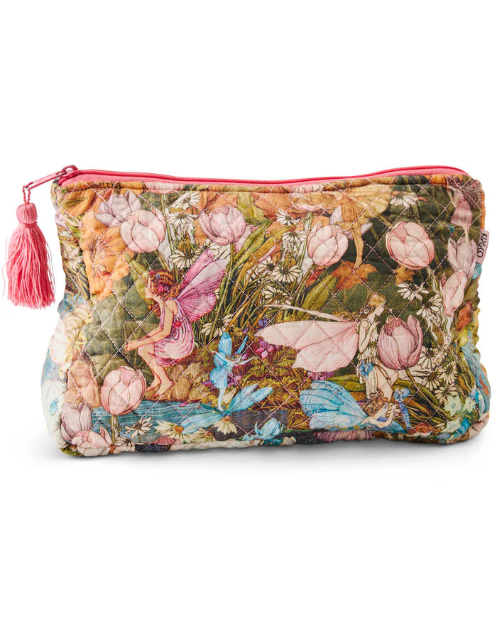 KIP & CO X FAIRYLAND - FAIRY GARDEN QUILTED COTTON TOILETRY PURSE