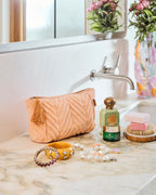 KIP & CO - VELVET TOILETRY PURSE - MELON
