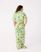 KIP & CO - ADULT ORGANIC COTTON SHORT SLEEVE SHIRT & PANT PYJAMA SET - NASTURTIUM