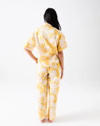KIP & CO X ANNA SPIRO - ADULT ORGANIC COTTON SHORT SLEEVE SHIRT & PANT PYJAMA SET - ELSTERNWIG FIG