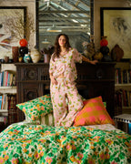 KIP & CO - ADULT ORGANIC COTTON SHORT SLEEVE SHIRT & PANT PYJAMA SET - SWEET DAISY