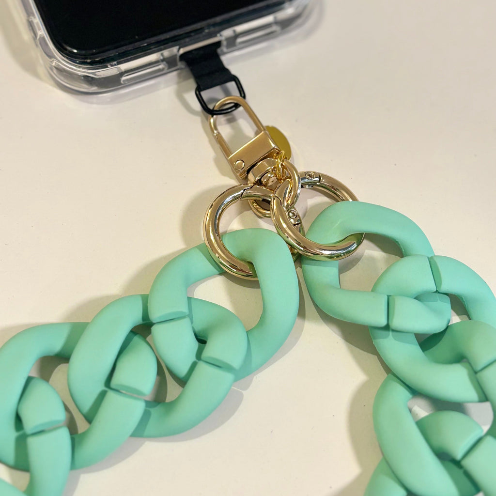 SALTY SAFARI - SANTORINI CROSS BODY PHONE STRAP - CHUNKY CHAIN MINT