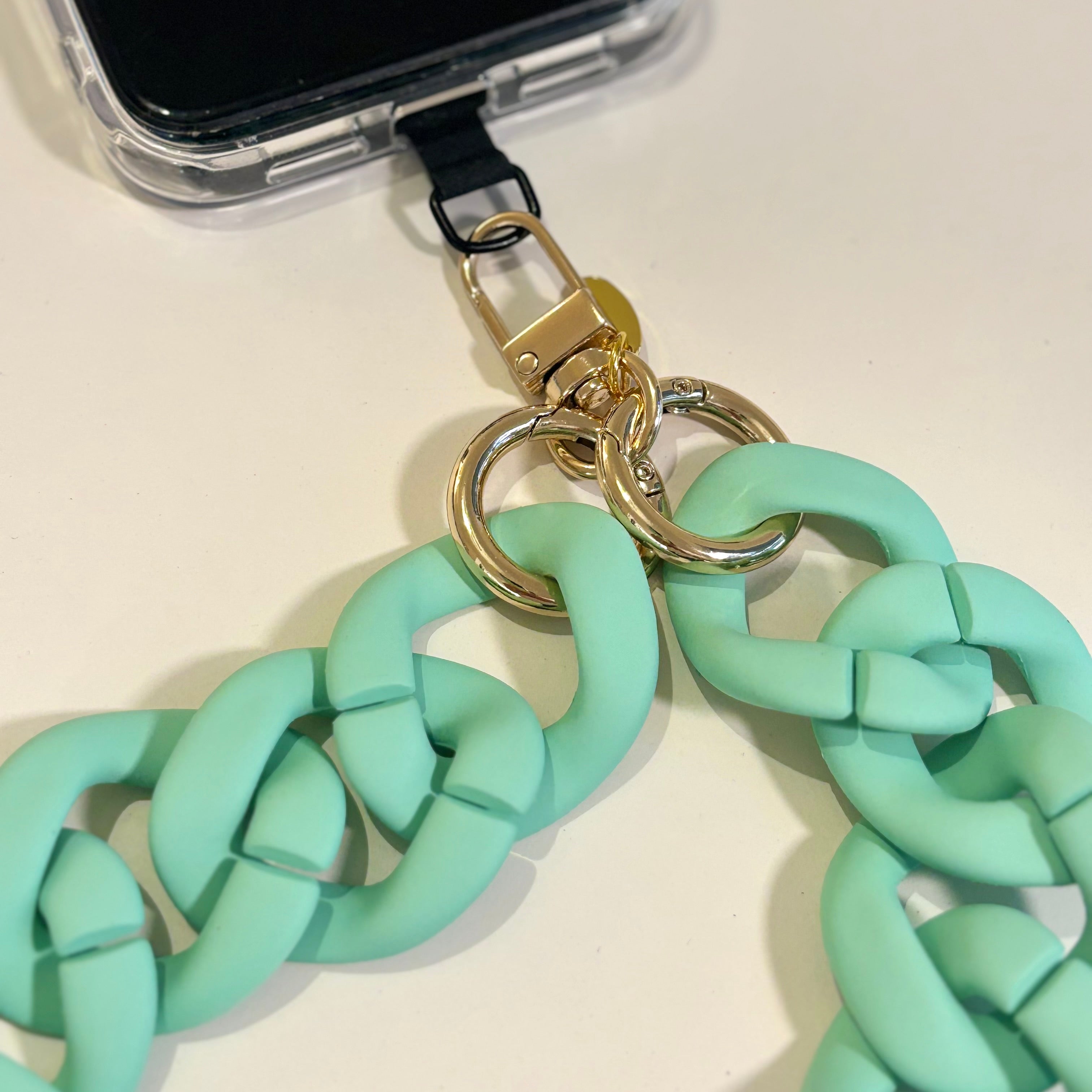 SALTY SAFARI - SANTORINI CROSS BODY PHONE STRAP - CHUNKY CHAIN MINT