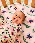 KIP & CO - ORGANIC COTTON SNUGGLE BLANKET - PRETTY PANSY