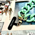 SALTY SAFARI - SANTORINI CROSS BODY PHONE STRAP - CHUNKY CHAIN MINT