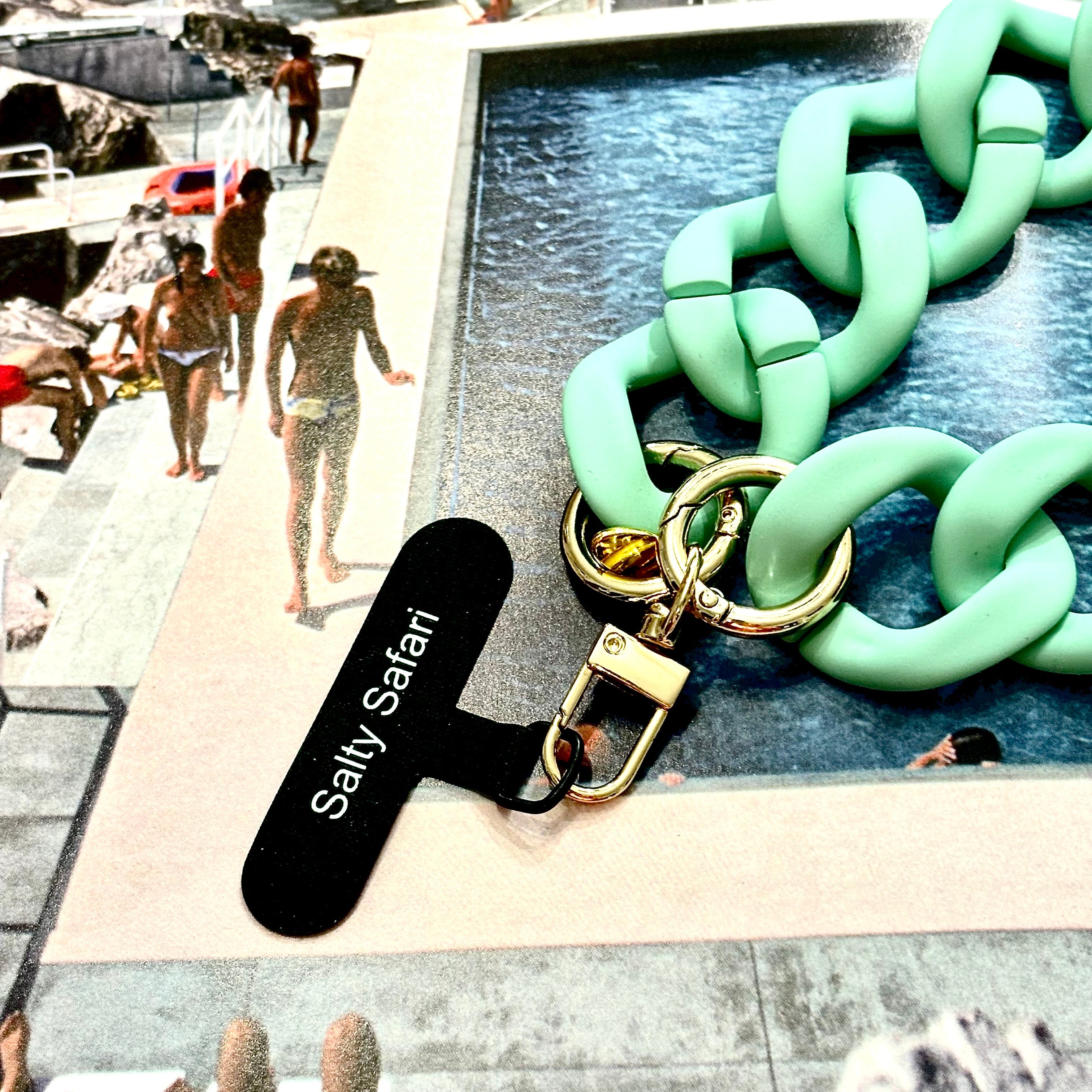 SALTY SAFARI - SANTORINI CROSS BODY PHONE STRAP - CHUNKY CHAIN MINT