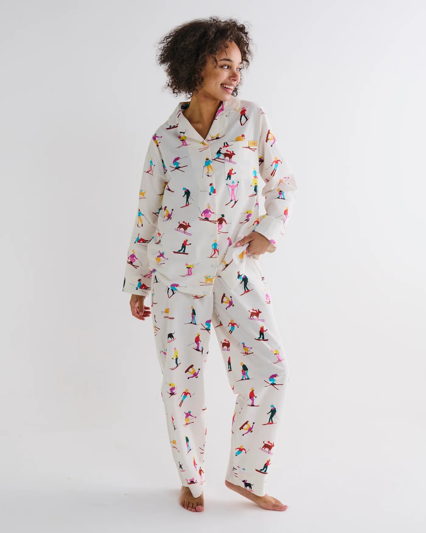 KIP & CO - SNOW BUNNIES FLANNELETTE ADULT LONG SLEEVE SHIRT & PANT PYJAMA SET