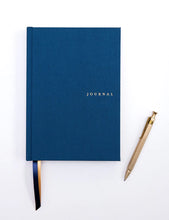 Load image into Gallery viewer, BESPOKE LETTERPRESS - LINEN BOUND JOURNAL - NAVY
