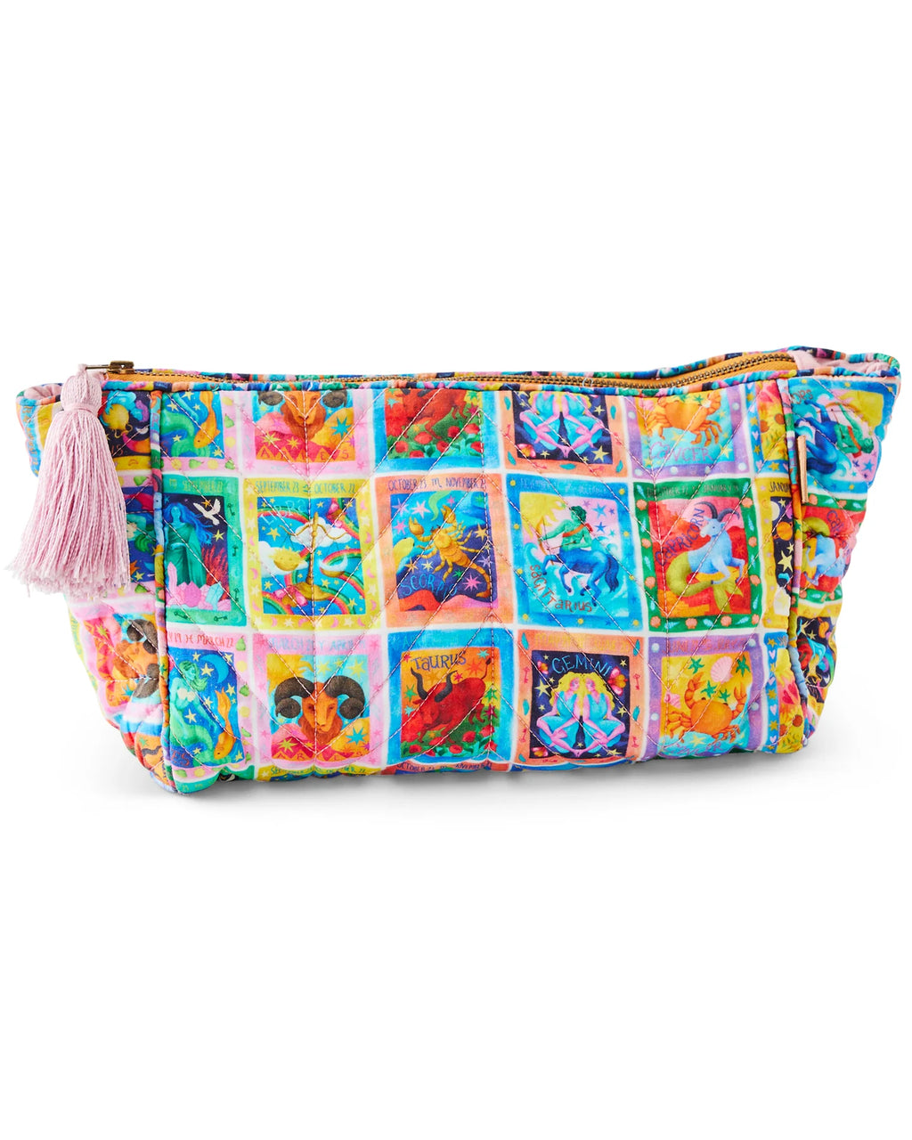 KIP & CO - QUILTED COTTON TOILETRY BAG - ZODIAC