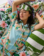 KIP & CO - MOSS STRIPE VELVET EYE MASK