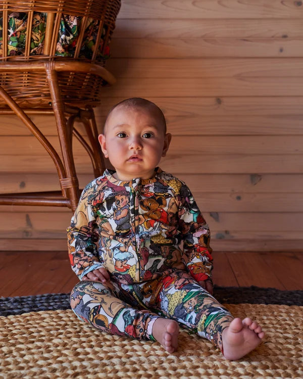 KIP & CO X BLINKY BILL - ORGANIC LONG SLEEVE ZIP ROMPER - BLINKY BILL AND FRIENDS