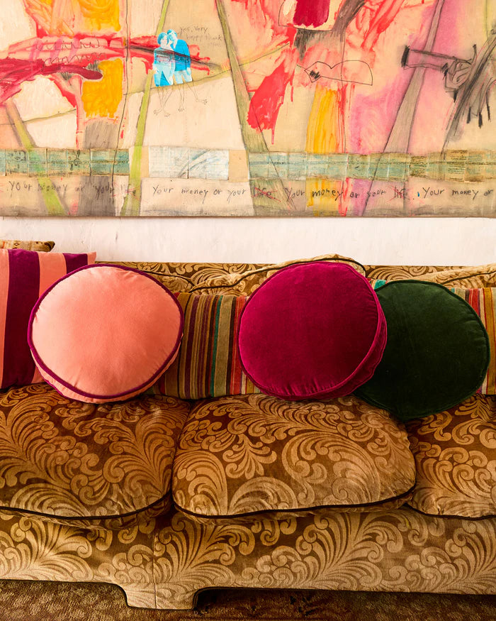 KIP & CO - VELVET PEA CUSHION - PLUM JAM