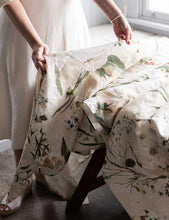 Load image into Gallery viewer, BESPOKE LETTERPRESS - LINEN TABLECLOTH - SUMMER PEONIES
