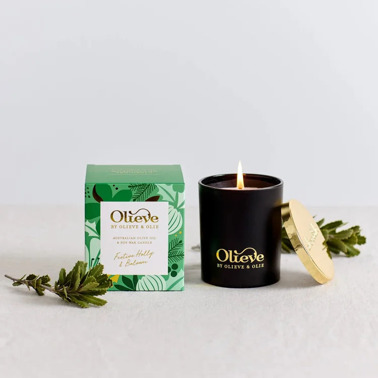 OLIEVE & OLIE - CHRISTMAS CANDLE - FESTIVE HOLLY & BALSAM