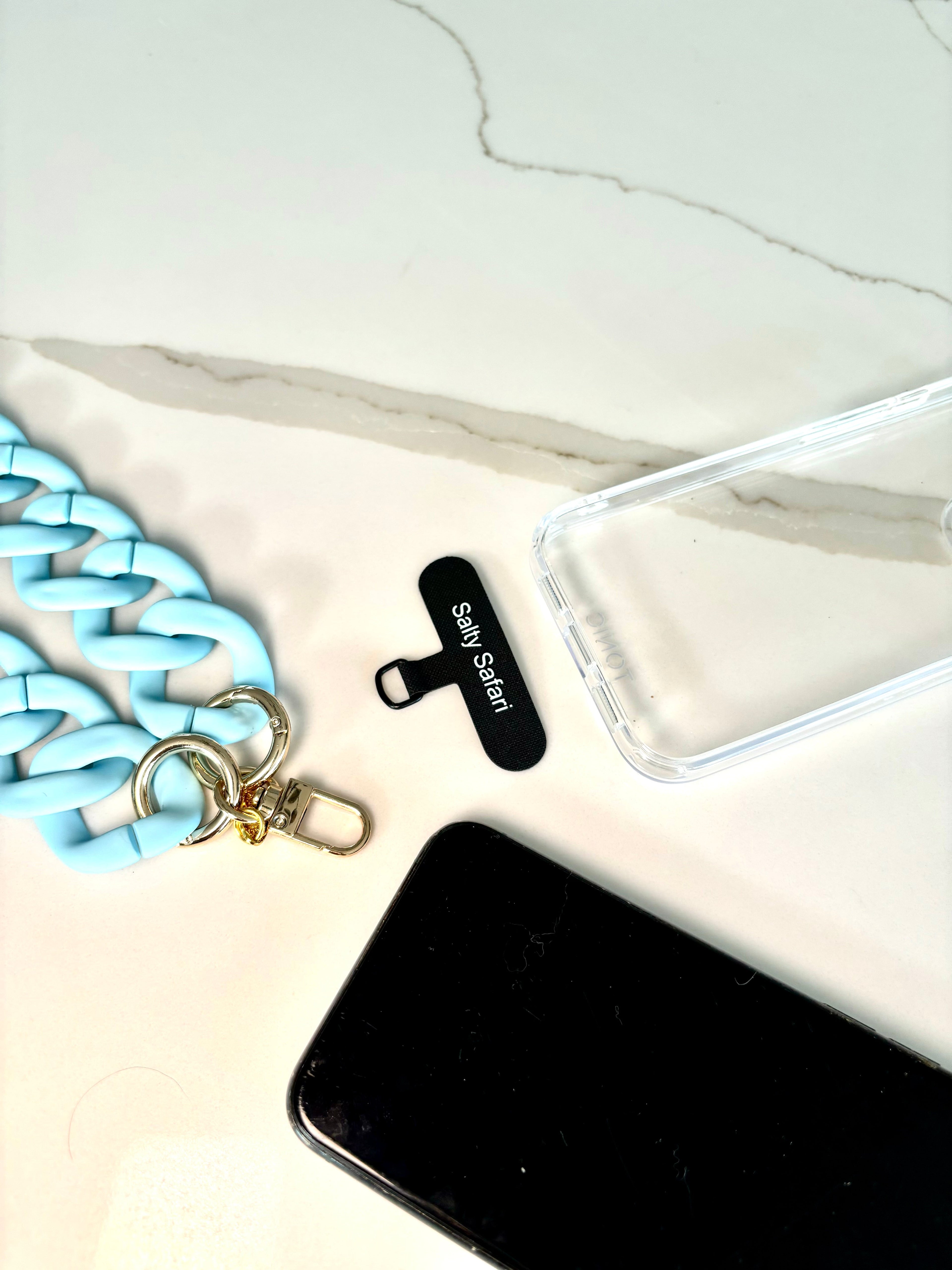 SALTY SAFARI - SANTORINI CROSS BODY PHONE STRAP - CHUNKY CHAIN TURQUOISE