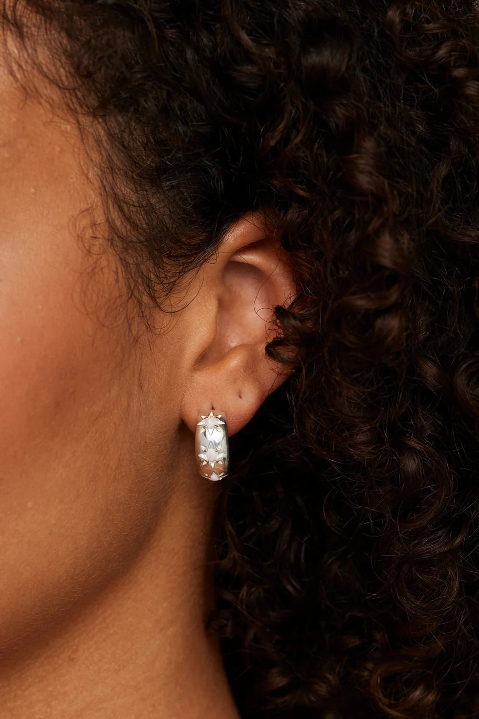 TONIMAY - ALINA OPAL SILVER HOOPS