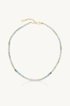 TONIMAY - NECKLACE - AQUAMARINE BEADED GOLD