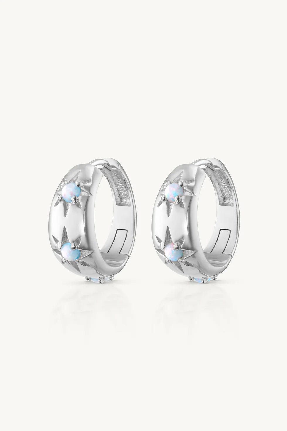TONIMAY - ALINA OPAL SILVER HOOPS