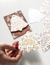 Load image into Gallery viewer, BESPOKE LETTERPRESS - 6PK CHRISTMAS GIFT TAG - MERRY CHRISTMAS BELL
