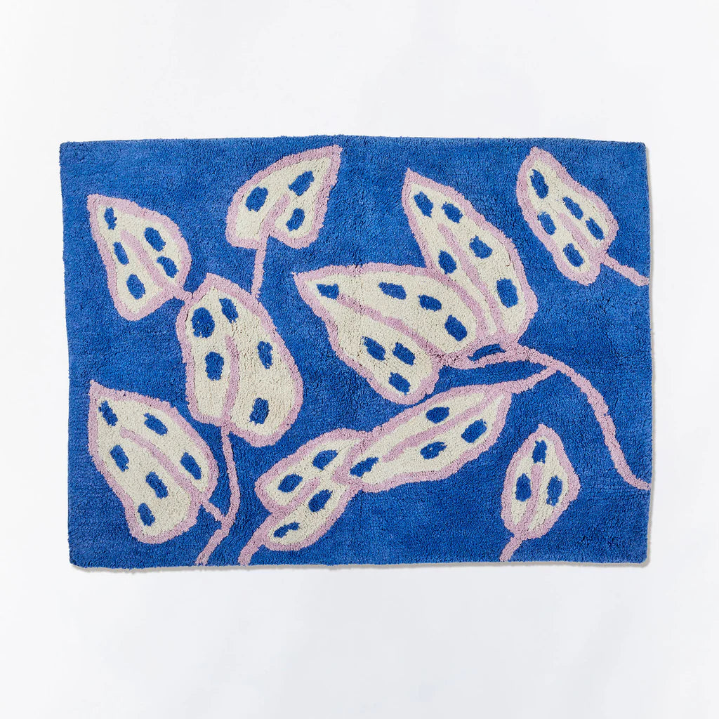 BONNIE & NEIL - BATH MAT - SPOTTED BEGONIA BLUE