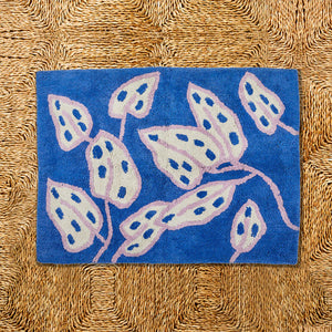 BONNIE & NEIL - BATH MAT - SPOTTED BEGONIA BLUE