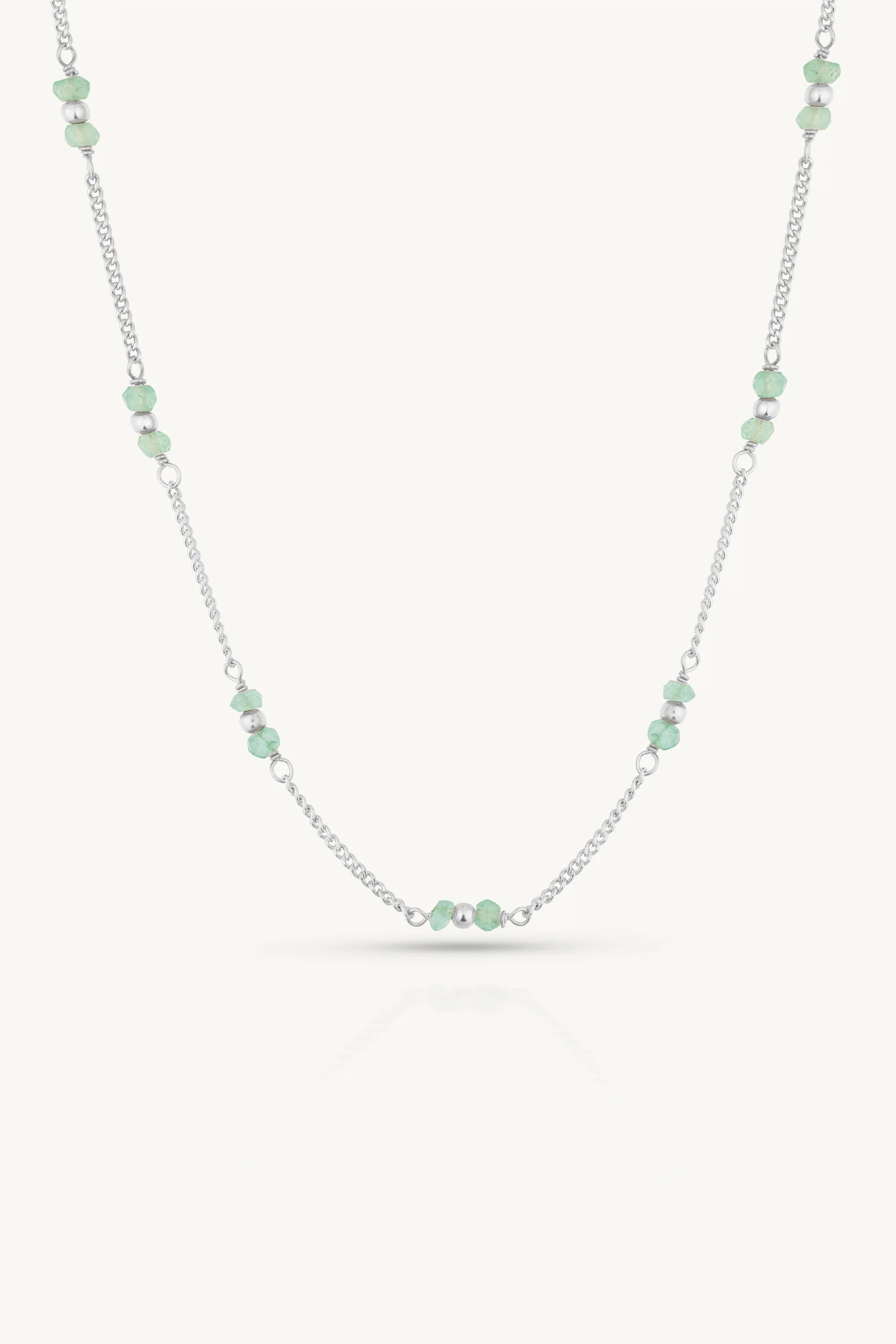 TONIMAY - NECKLACE - BEADED APATITE SILVER