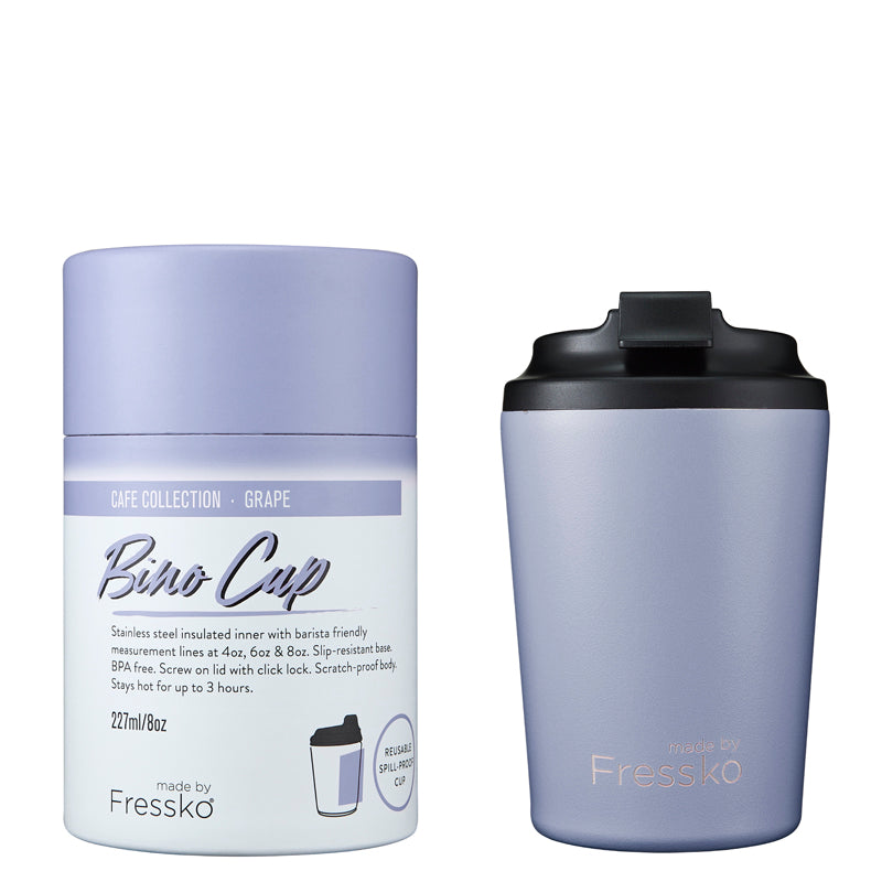 MADE BY FRESSKO - BINO REUSABLE COFFEE CUP 227ML/8OZ - GRAPE