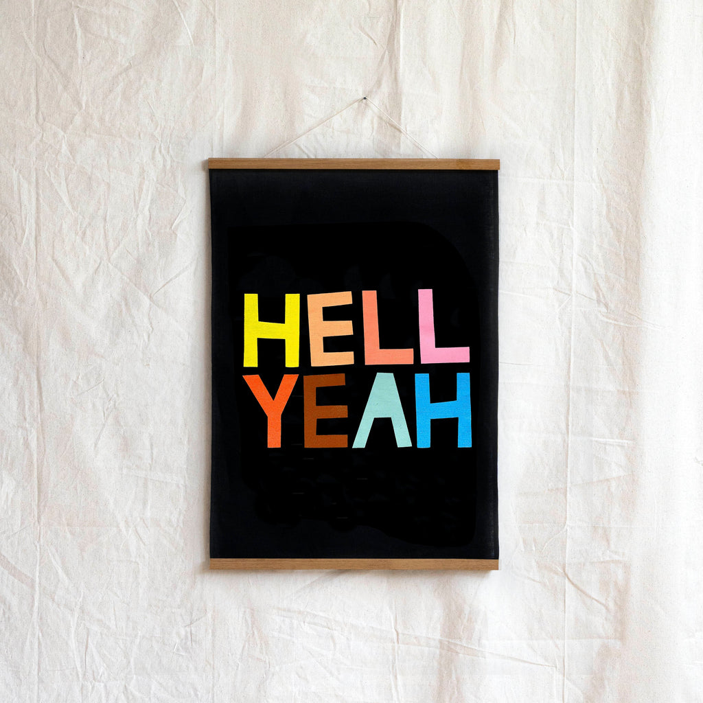 RACHEL CASTLE - ART TEATOWEL - HELL YEAH