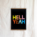 RACHEL CASTLE - ART TEATOWEL - HELL YEAH