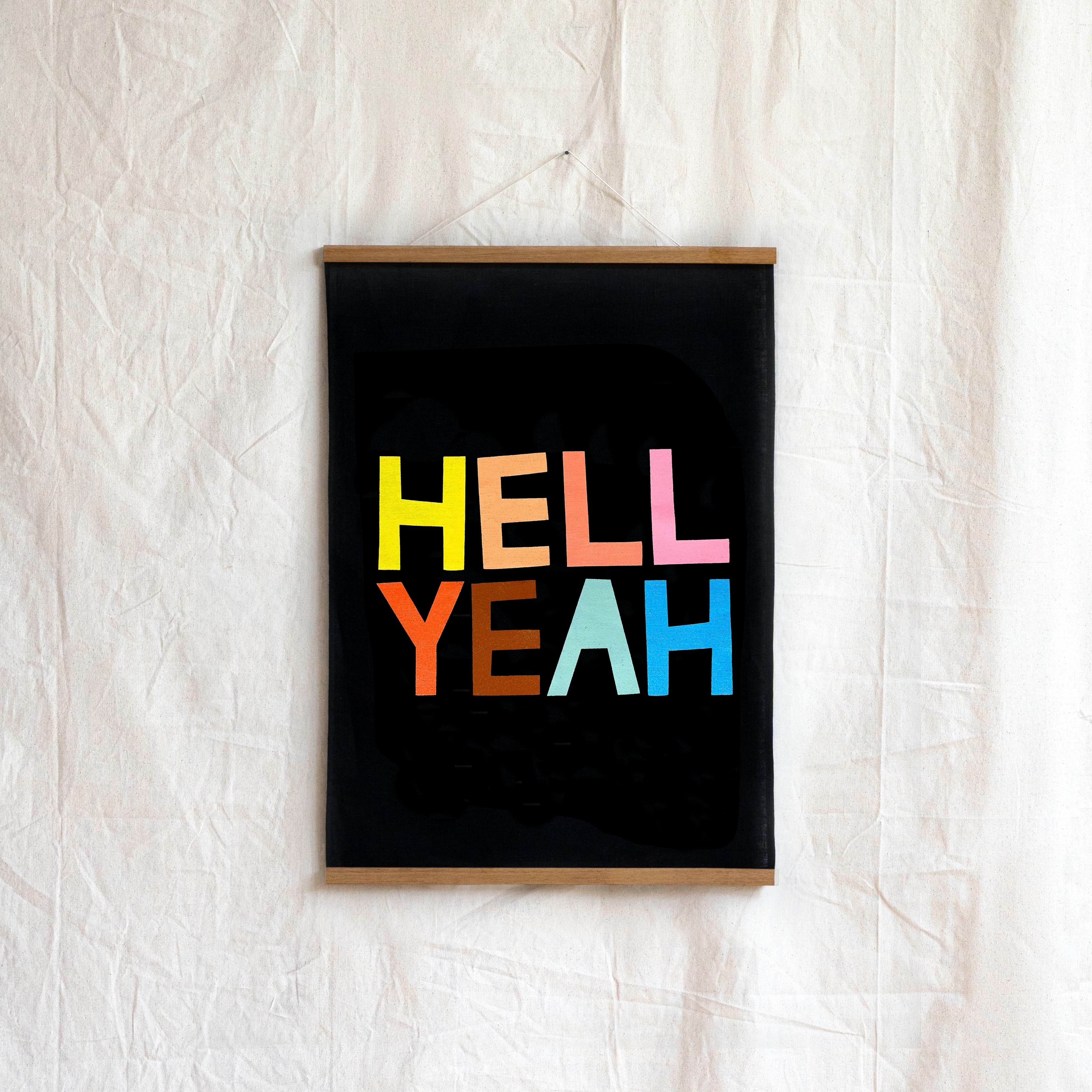 RACHEL CASTLE - ART TEATOWEL - HELL YEAH