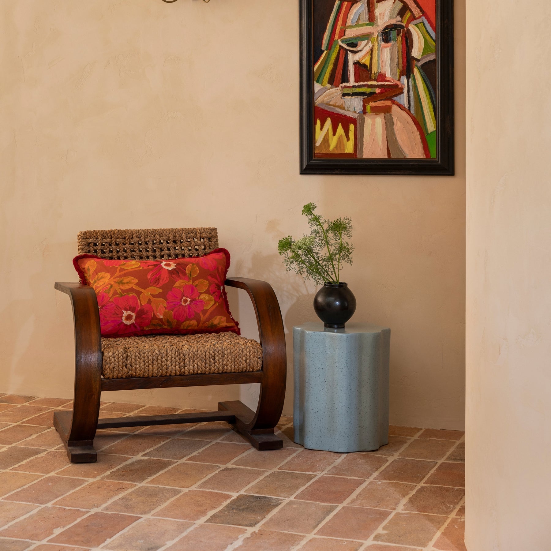 BONNIE & NEIL - ROSETTA RED CUSHION 60X40CM