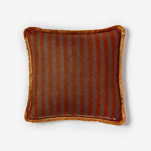 Load image into Gallery viewer, BONNIE &amp; NEIL - THIN STRIPE CHOCOLATE CUSHION 50CM
