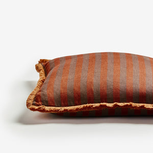 BONNIE & NEIL - THIN STRIPE CHOCOLATE CUSHION 50CM