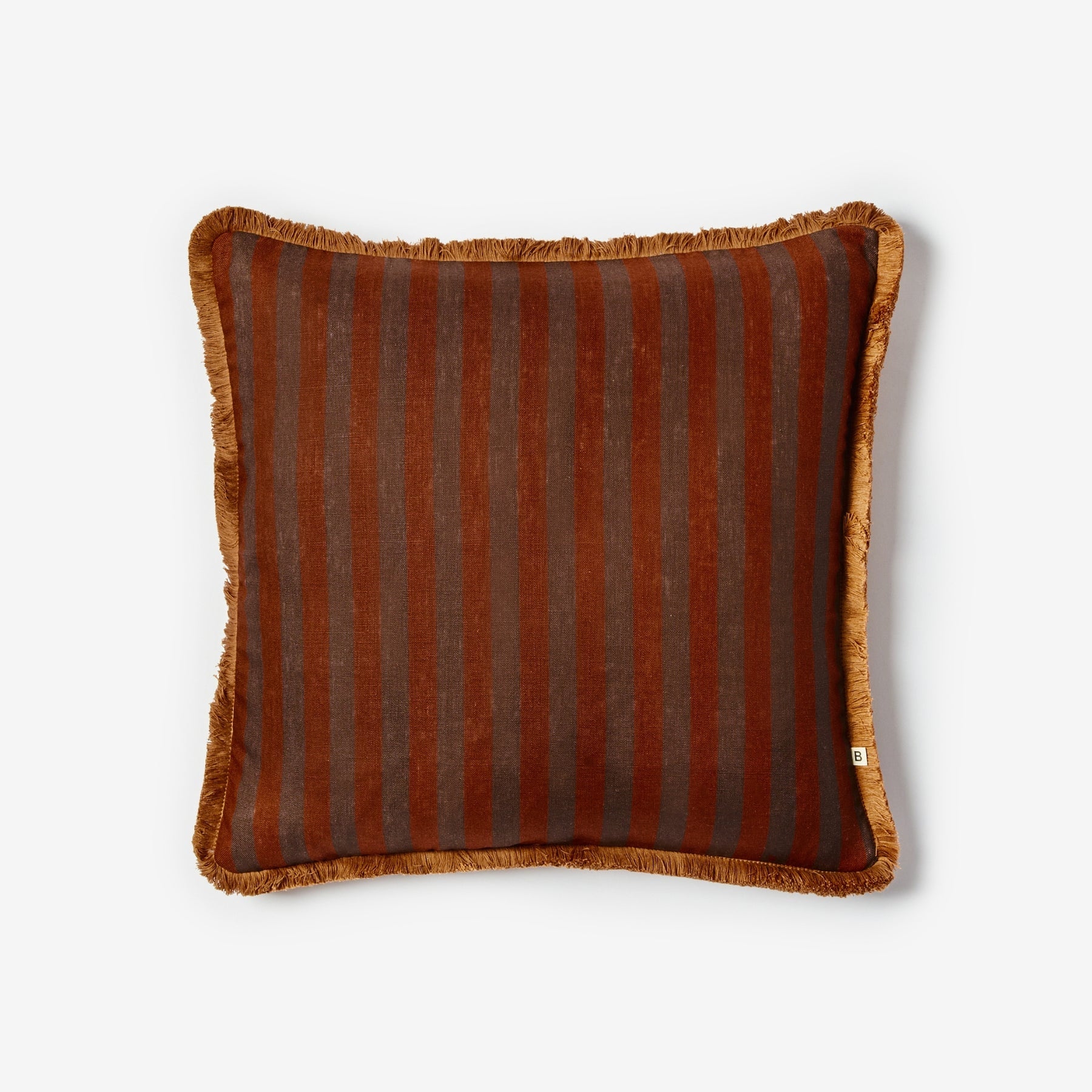 BONNIE & NEIL - THIN STRIPE CHOCOLATE CUSHION 50CM
