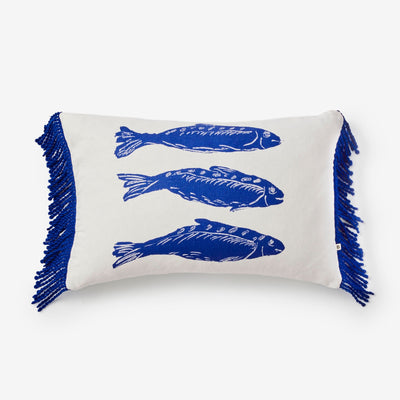 BONNIE & NEIL - 60X40CM CUSHION - SARDINE BLUE