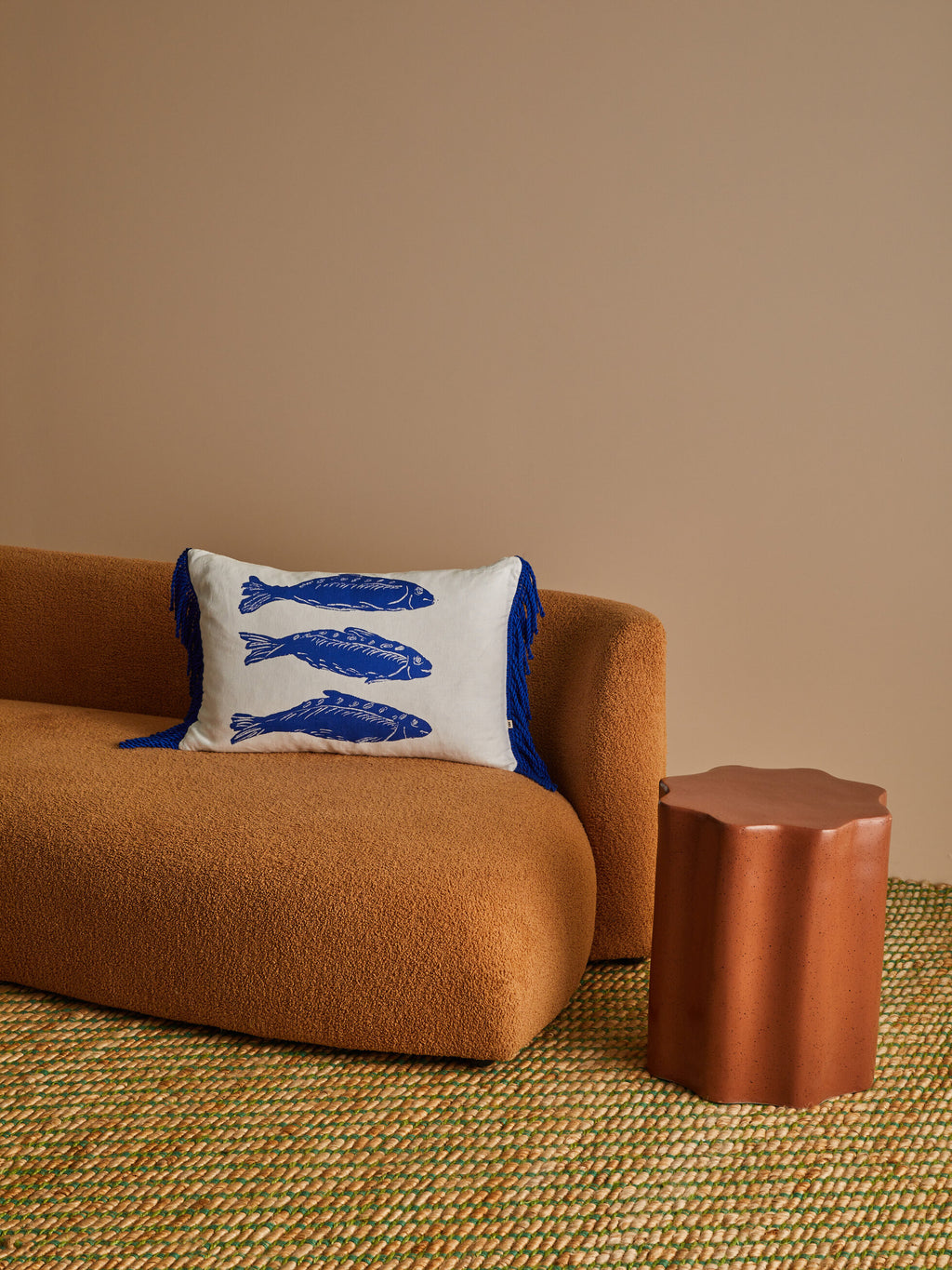 BONNIE & NEIL - 60X40CM CUSHION - SARDINE BLUE