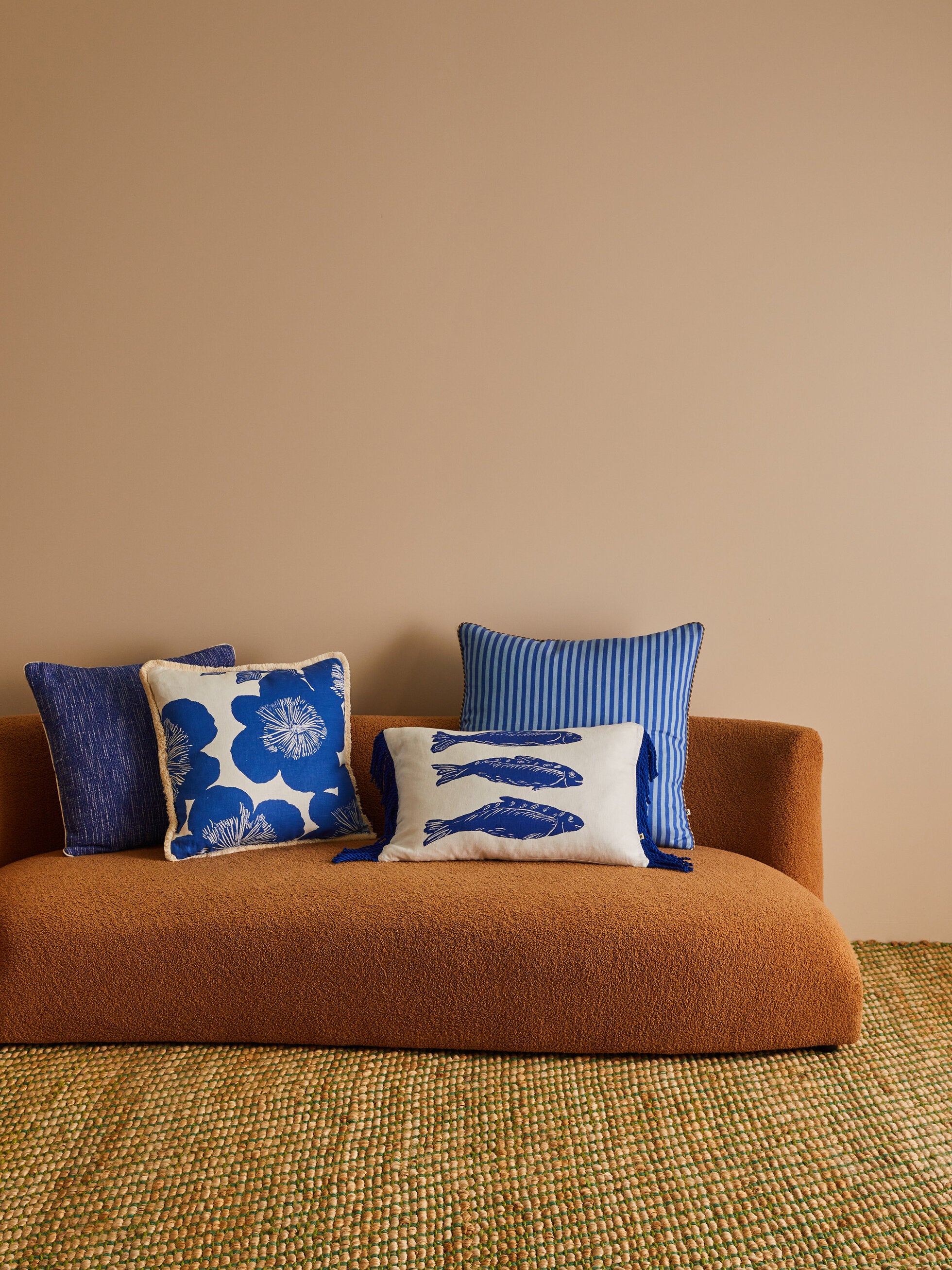 BONNIE & NEIL - 60X40CM CUSHION - SARDINE BLUE