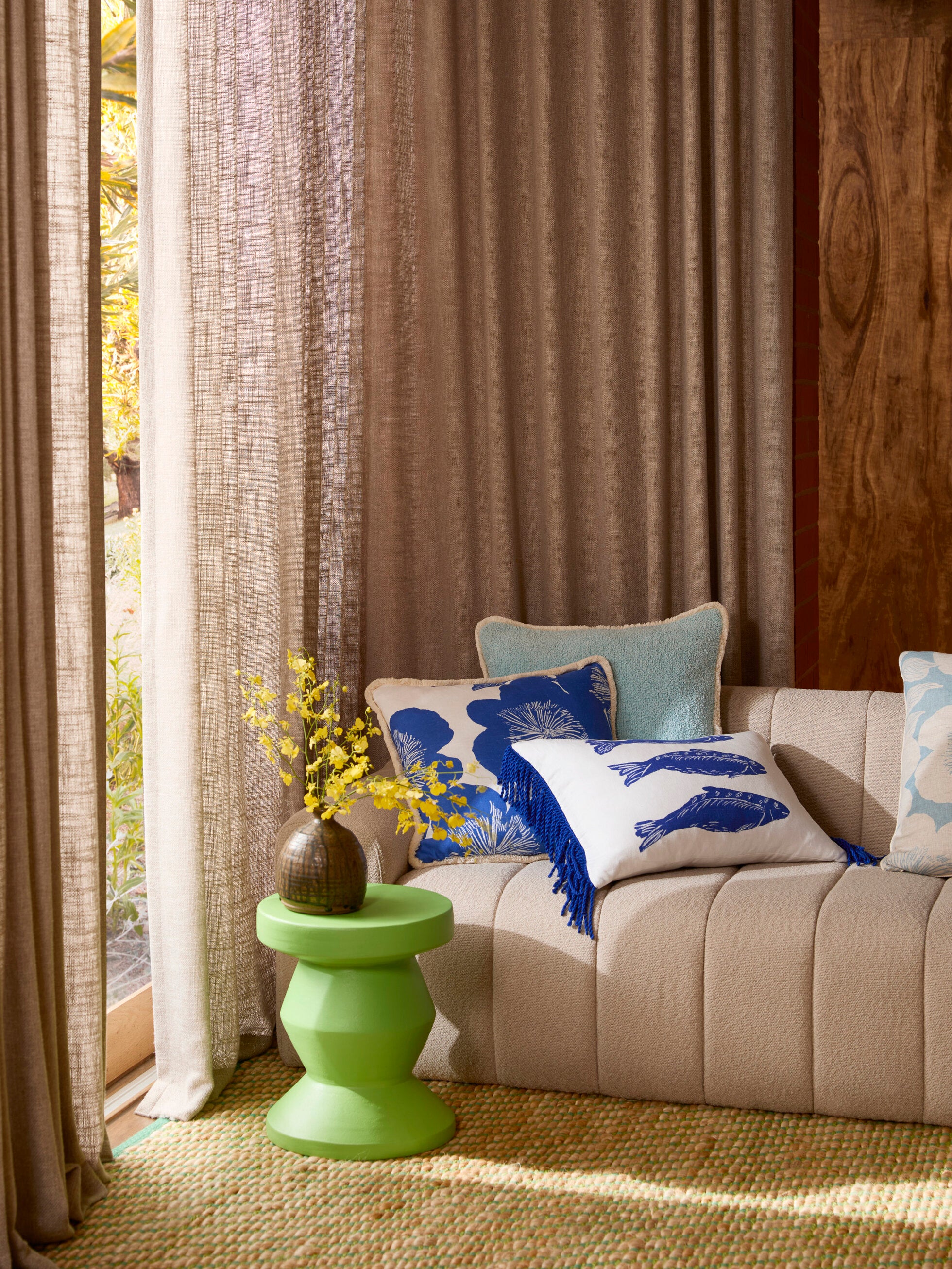 BONNIE & NEIL - 60X40CM CUSHION - SARDINE BLUE
