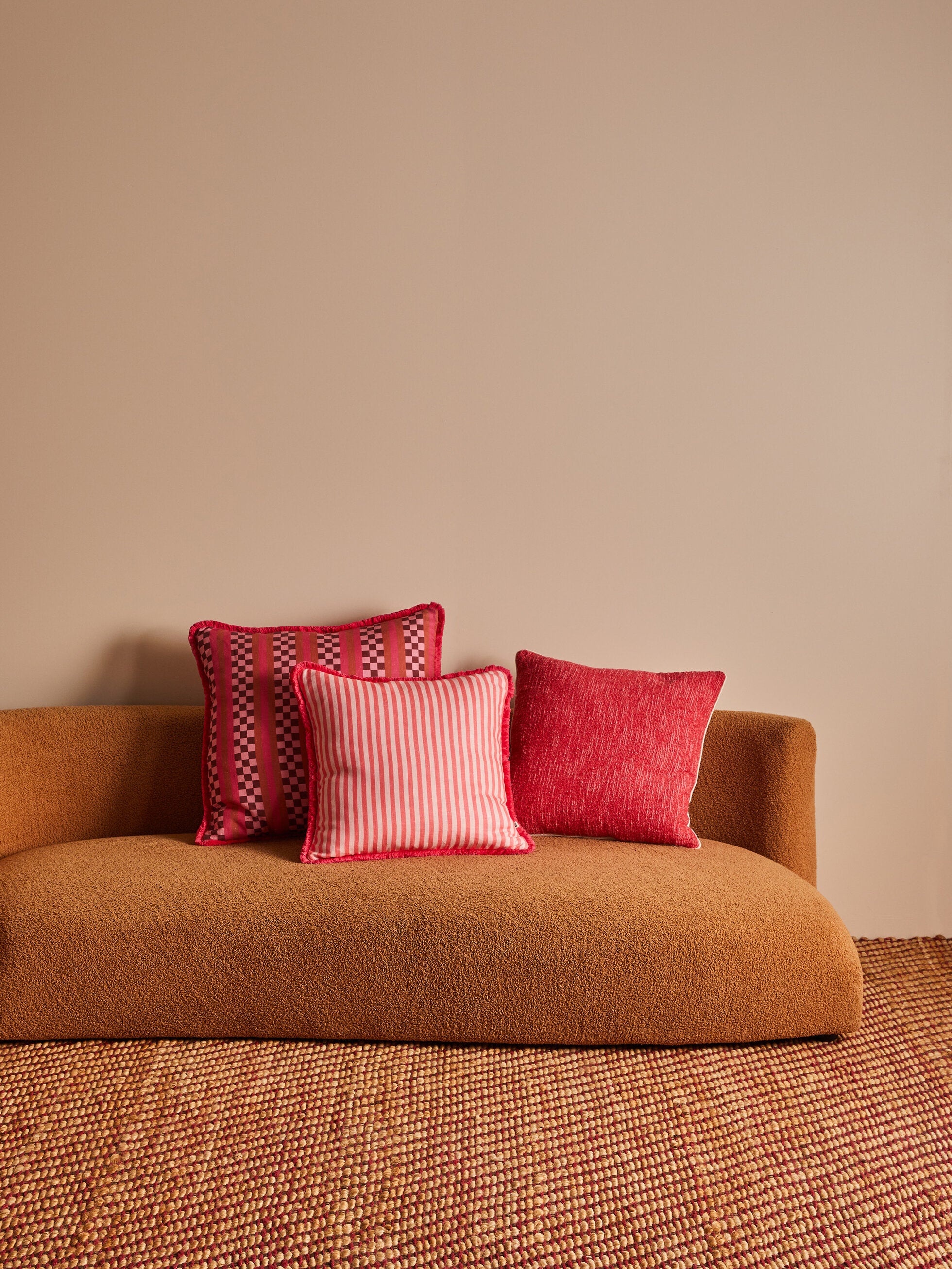 BONNIE & NEIL - 50CM CUSHION - PINSTRIPE ROSE