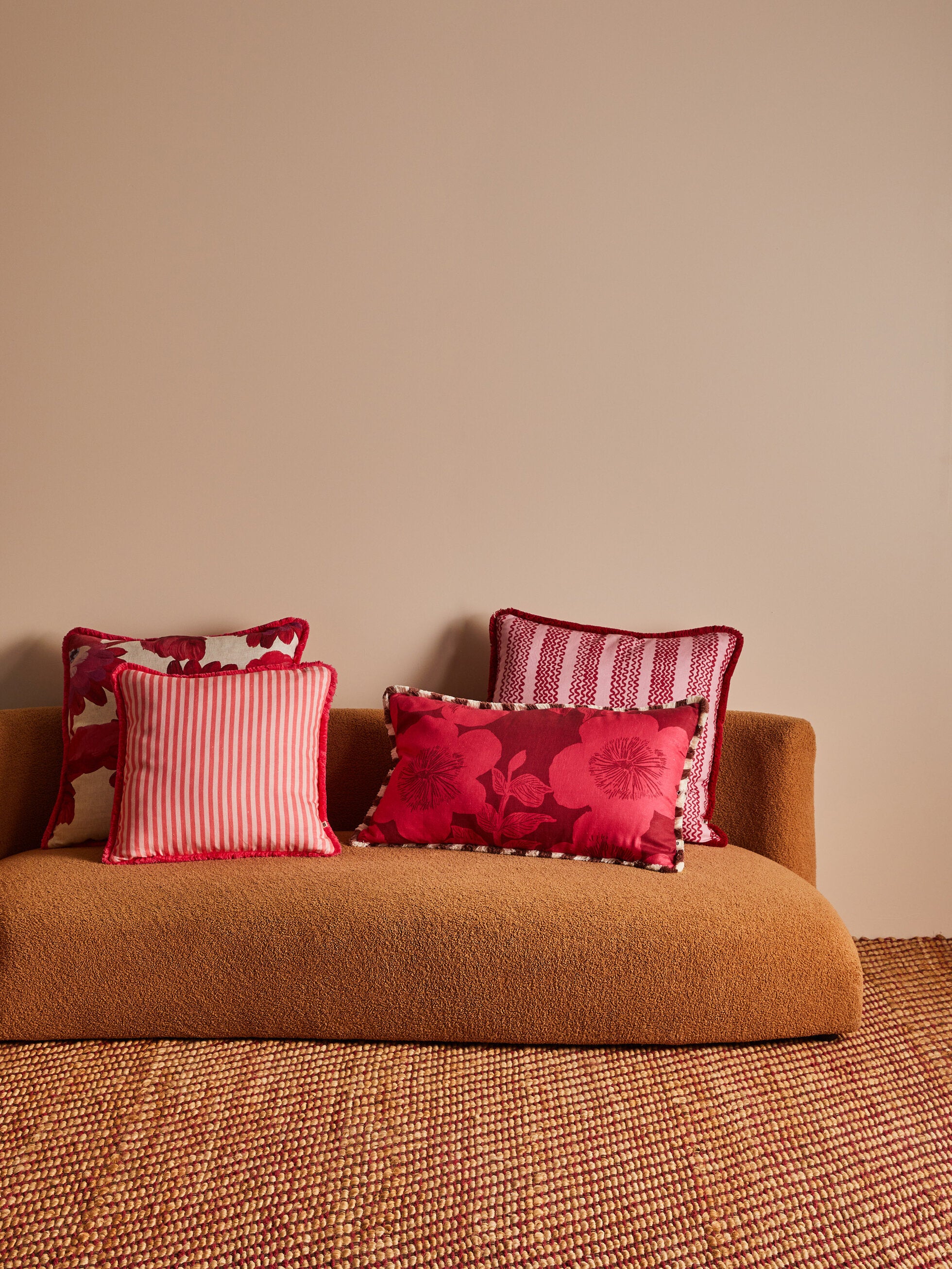 BONNIE & NEIL - 50CM CUSHION - PINSTRIPE ROSE