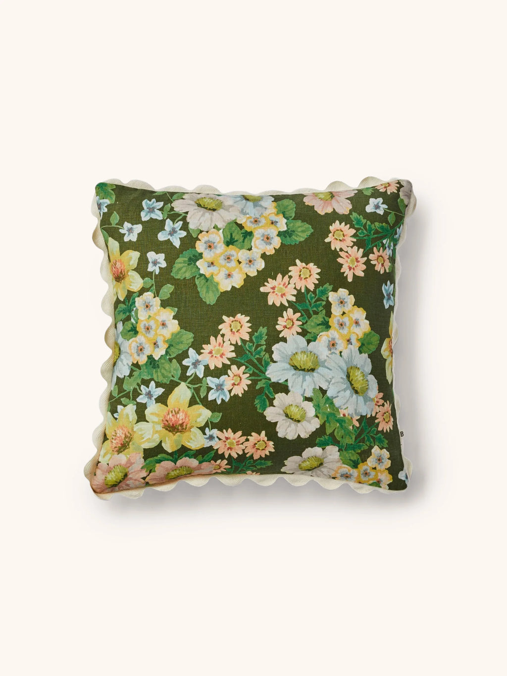 BONNIE & NEIL - BUTTERCUP 50CM CUSHION - OLIVE GREEN