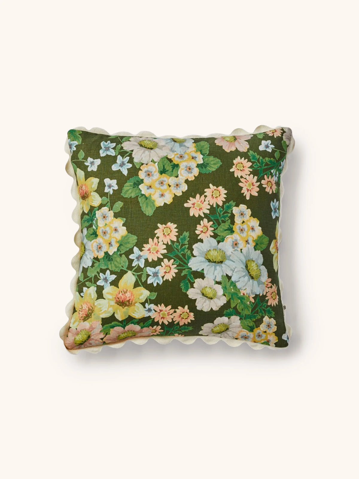BONNIE & NEIL - BUTTERCUP 50CM CUSHION - OLIVE GREEN