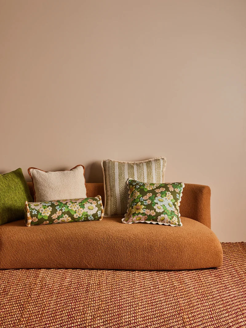 BONNIE & NEIL - BUTTERCUP 50CM CUSHION - OLIVE GREEN