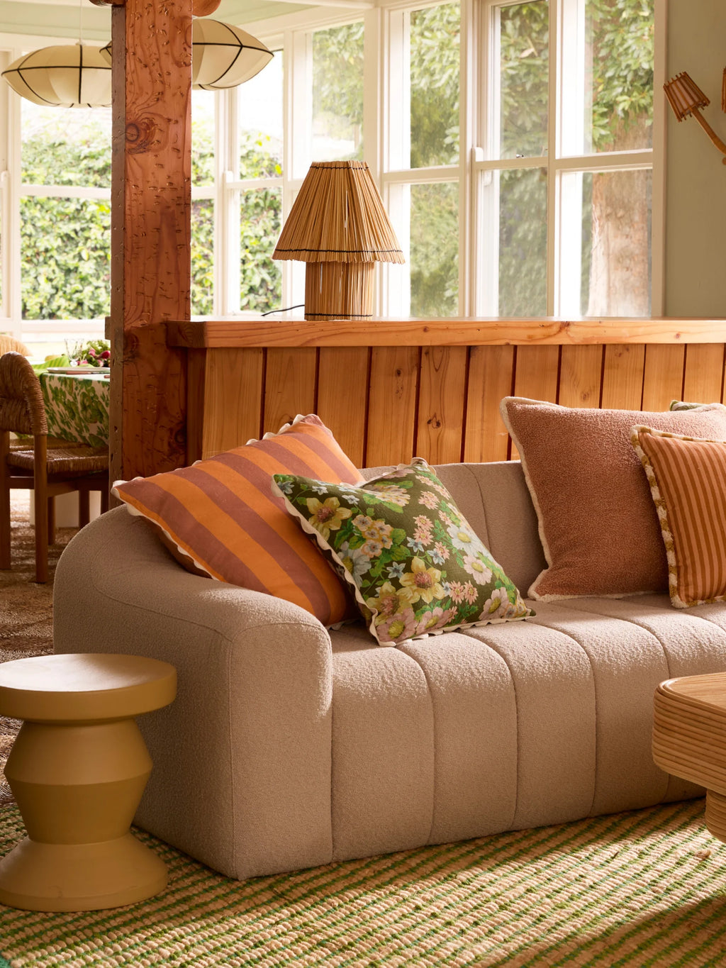 BONNIE & NEIL - BUTTERCUP 50CM CUSHION - OLIVE GREEN