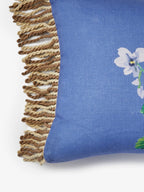 BONNIE & NEIL - COTTAGE GARDEN LINEN CUSHION 60X40CM - BLUE