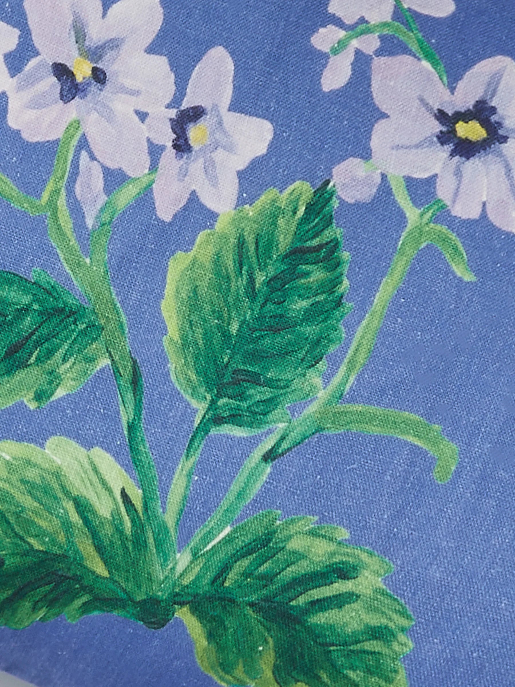 BONNIE & NEIL - COTTAGE GARDEN LINEN CUSHION 60X40CM - BLUE