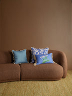 BONNIE & NEIL - COTTAGE GARDEN LINEN CUSHION 60X40CM - BLUE